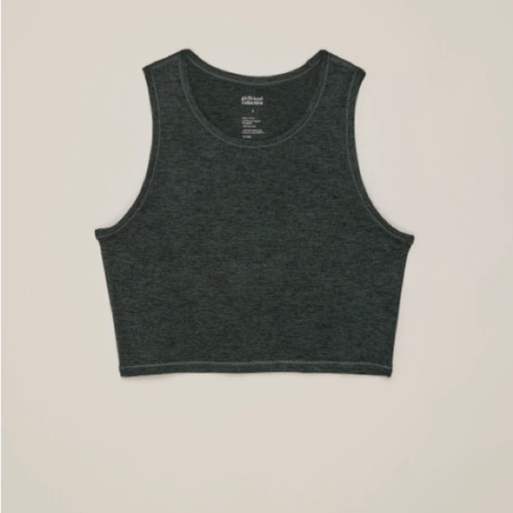Girlfriend Collective Moss Cropped Reset tank